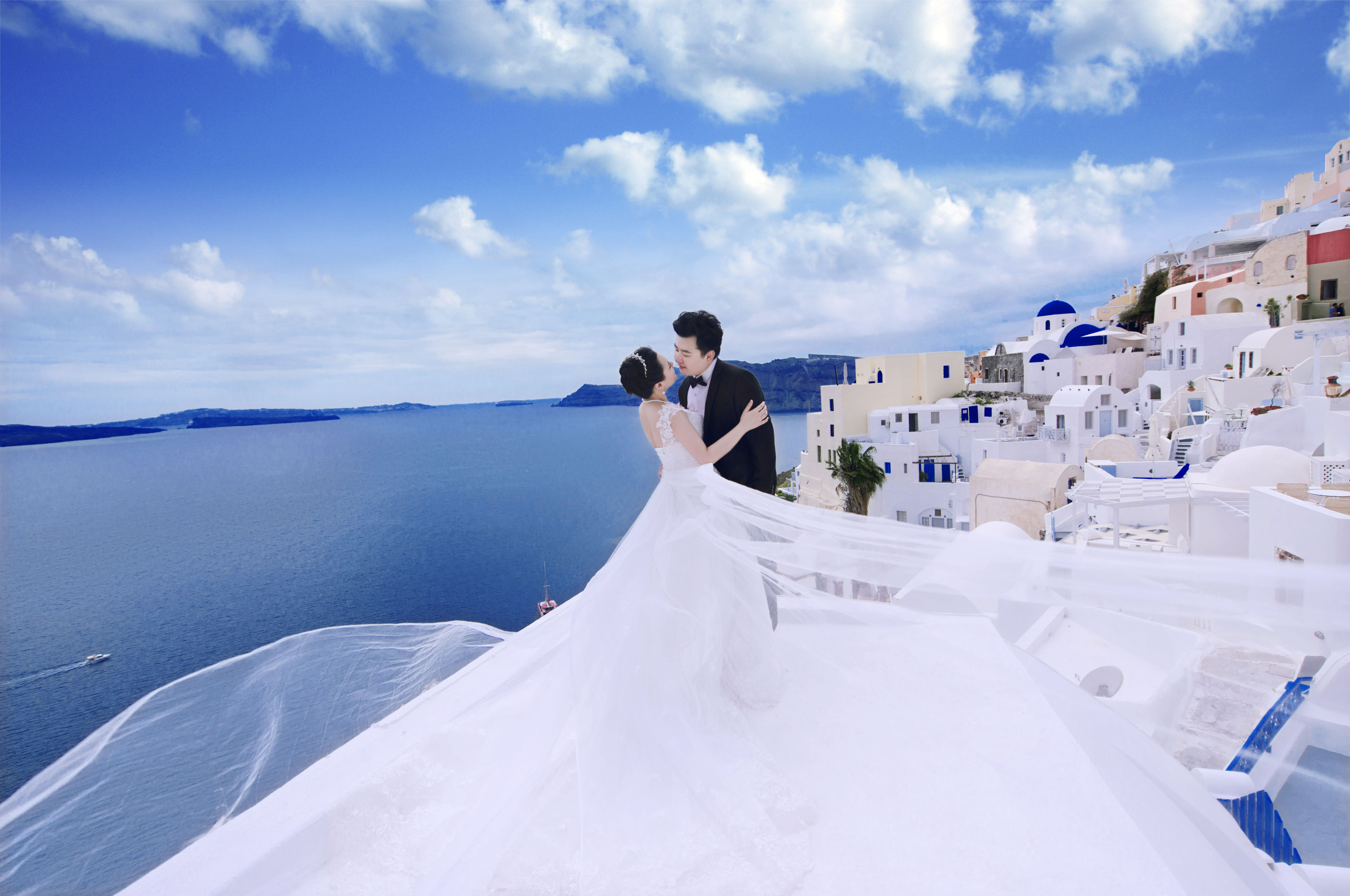 希腊拍婚纱_迪丽热巴希腊婚纱图片(2)