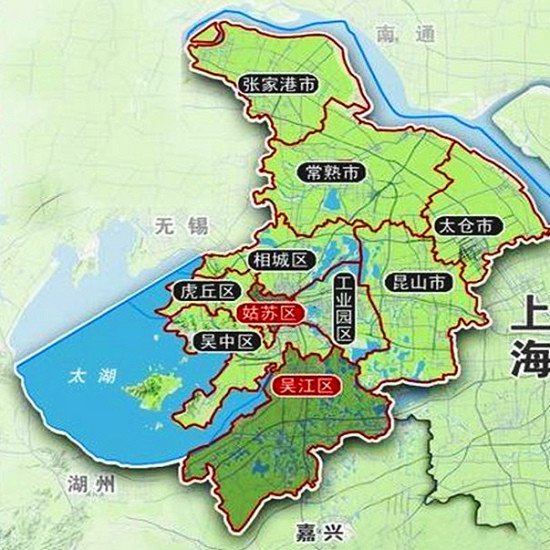 苏州行政区划图