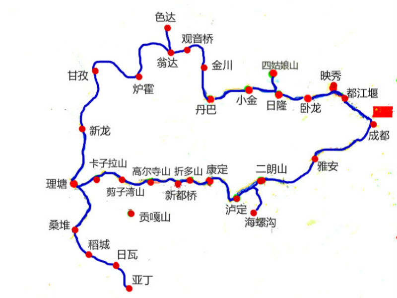 色达 稻城亚丁 海螺沟 四姑娘山 丹巴藏寨8日拼车(2人