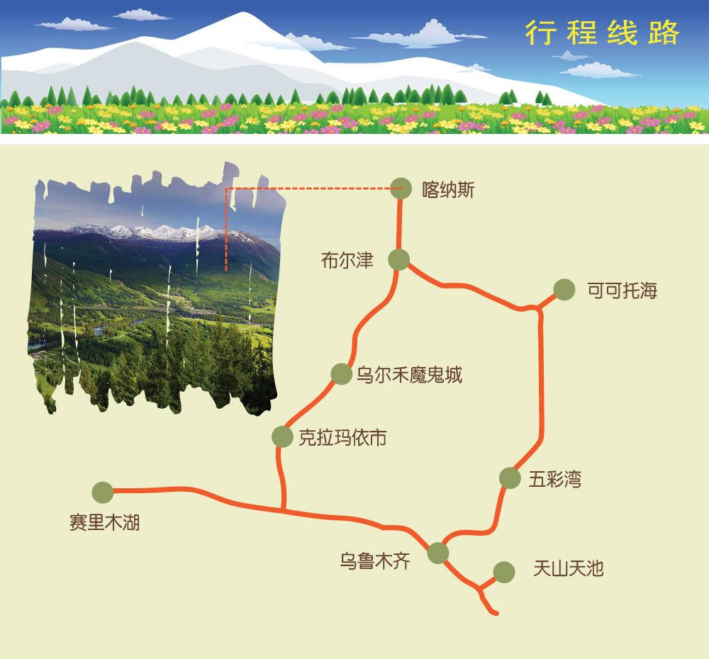 北疆天山天池 可可托海 喀纳斯 白哈巴 魔鬼城赛里木湖9天游(小团出游