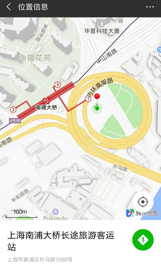 上海南浦大桥长途旅游客运站地图定位