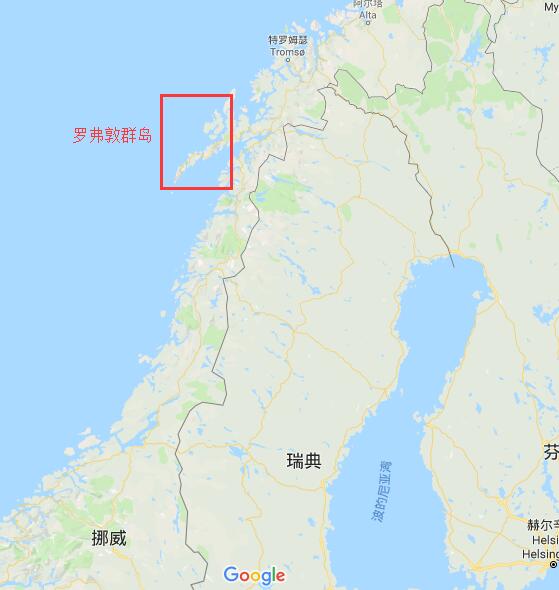 罗弗敦群岛  图片来源:谷歌地图