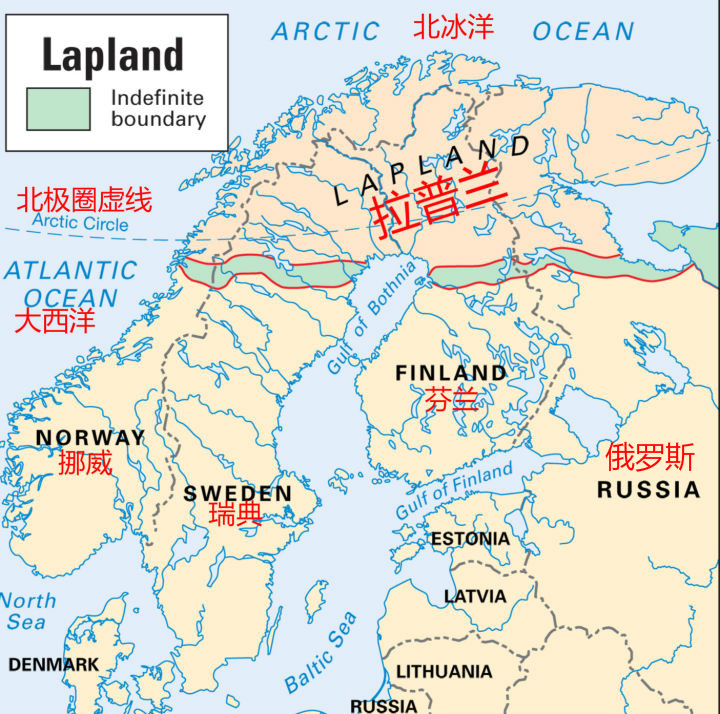 拉普兰地区地理位置  图片来源:网络