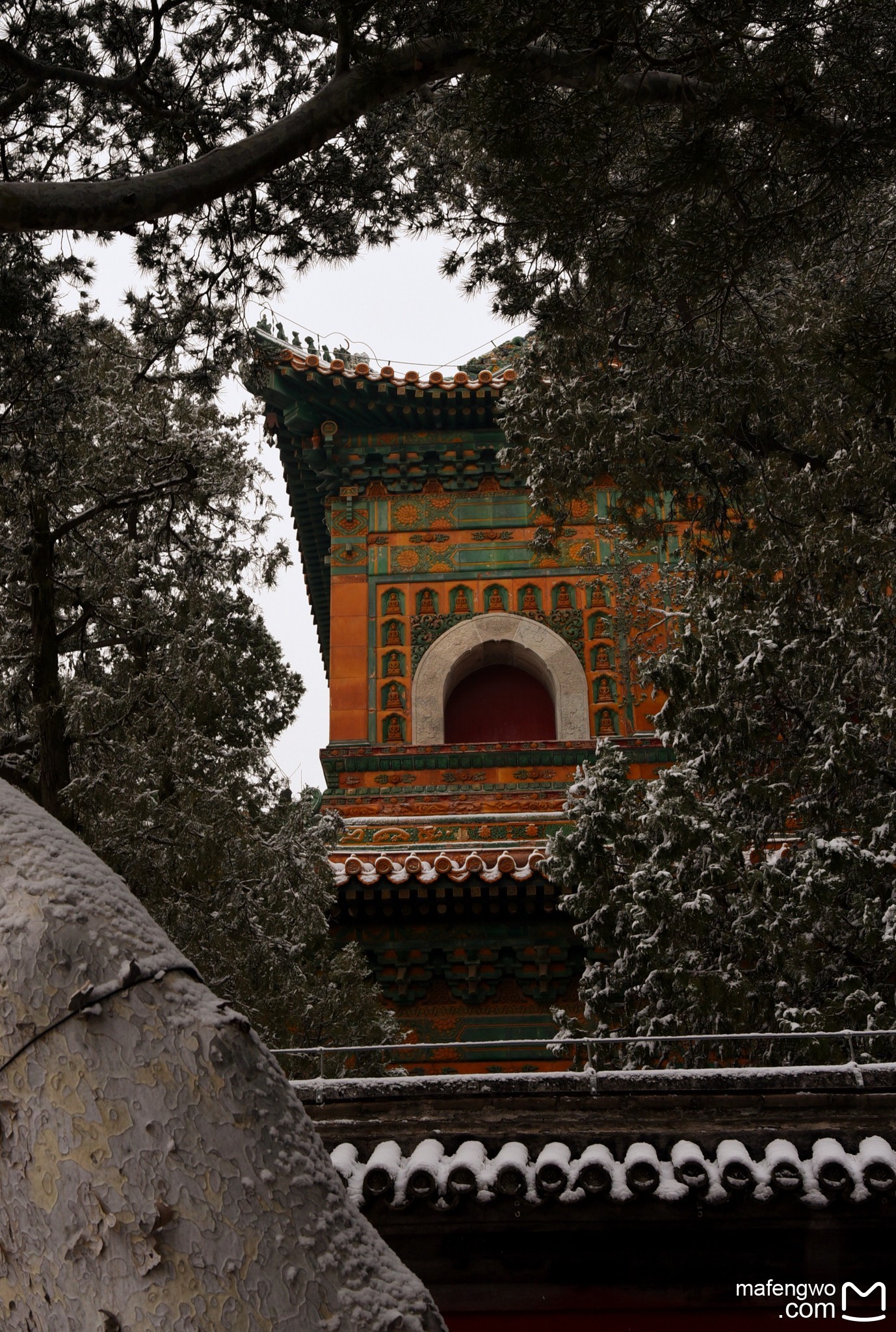 颐和园后山观雪