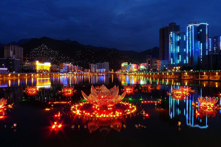 宝鸡凤县夜景 灵官峡 通天河2日游 陕西旅游 西安周边游(铁路文化