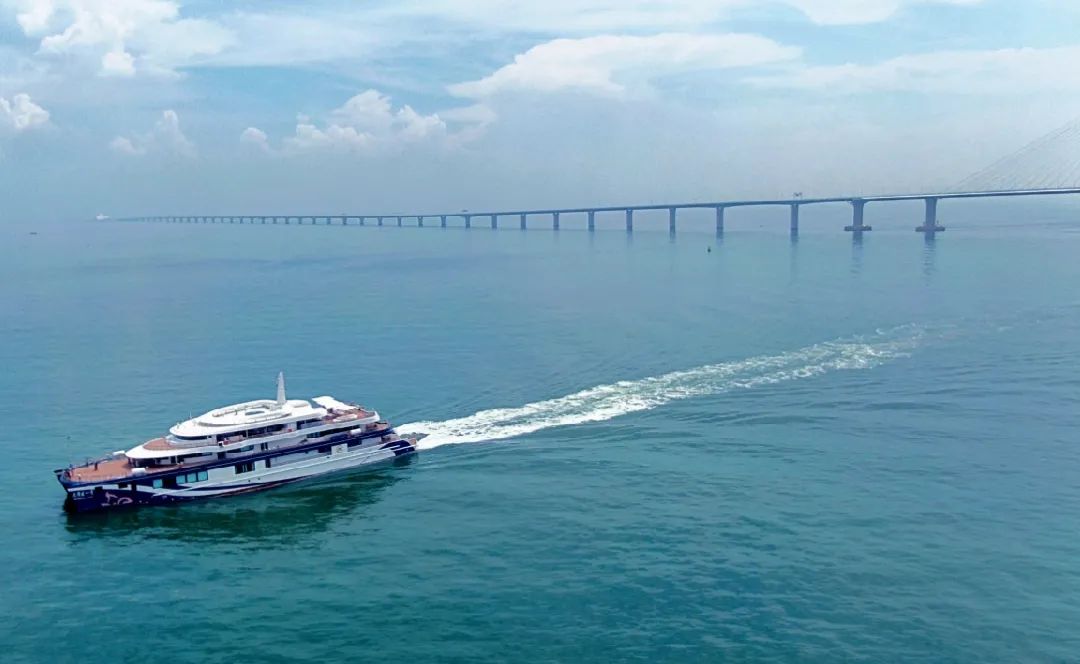 【大湾区一号】港珠澳大桥航线 海上看深圳 深圳蛇口码头起止 穿越港