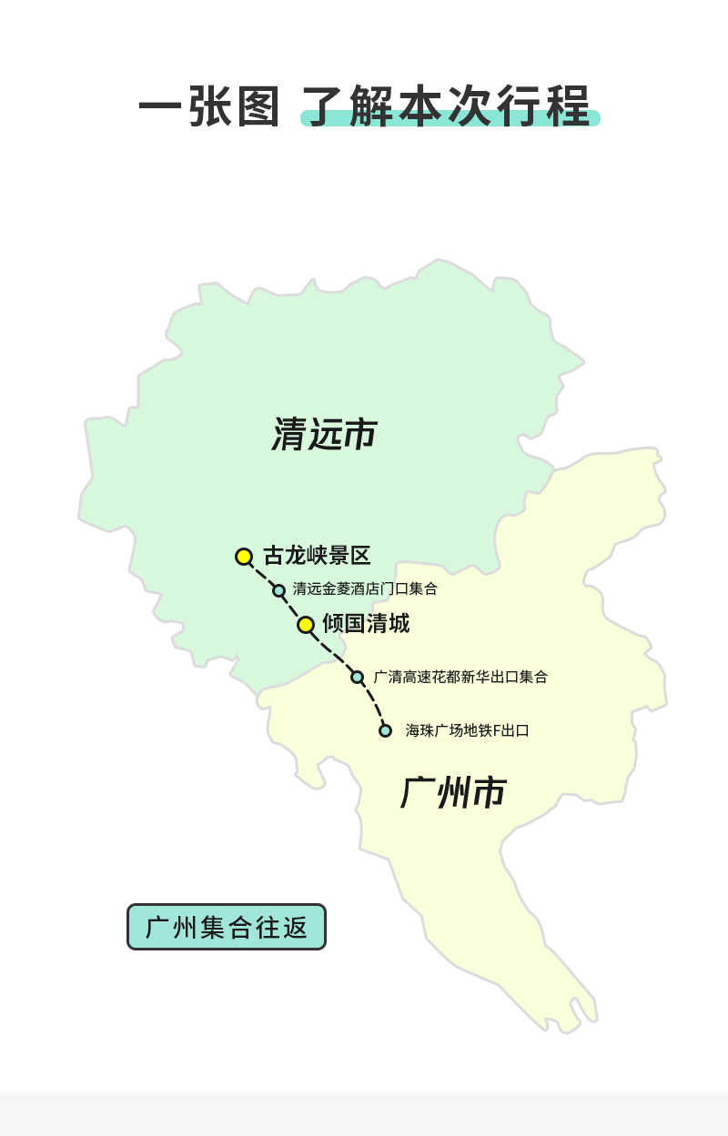 广州出发 清远旅游古龙峡一日游 云天玻霸玻璃大峡谷网红河谷赠送旅拍