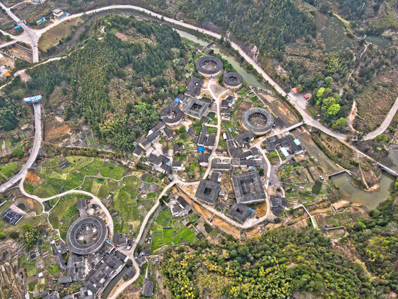 河坑土楼群北斗七星阵