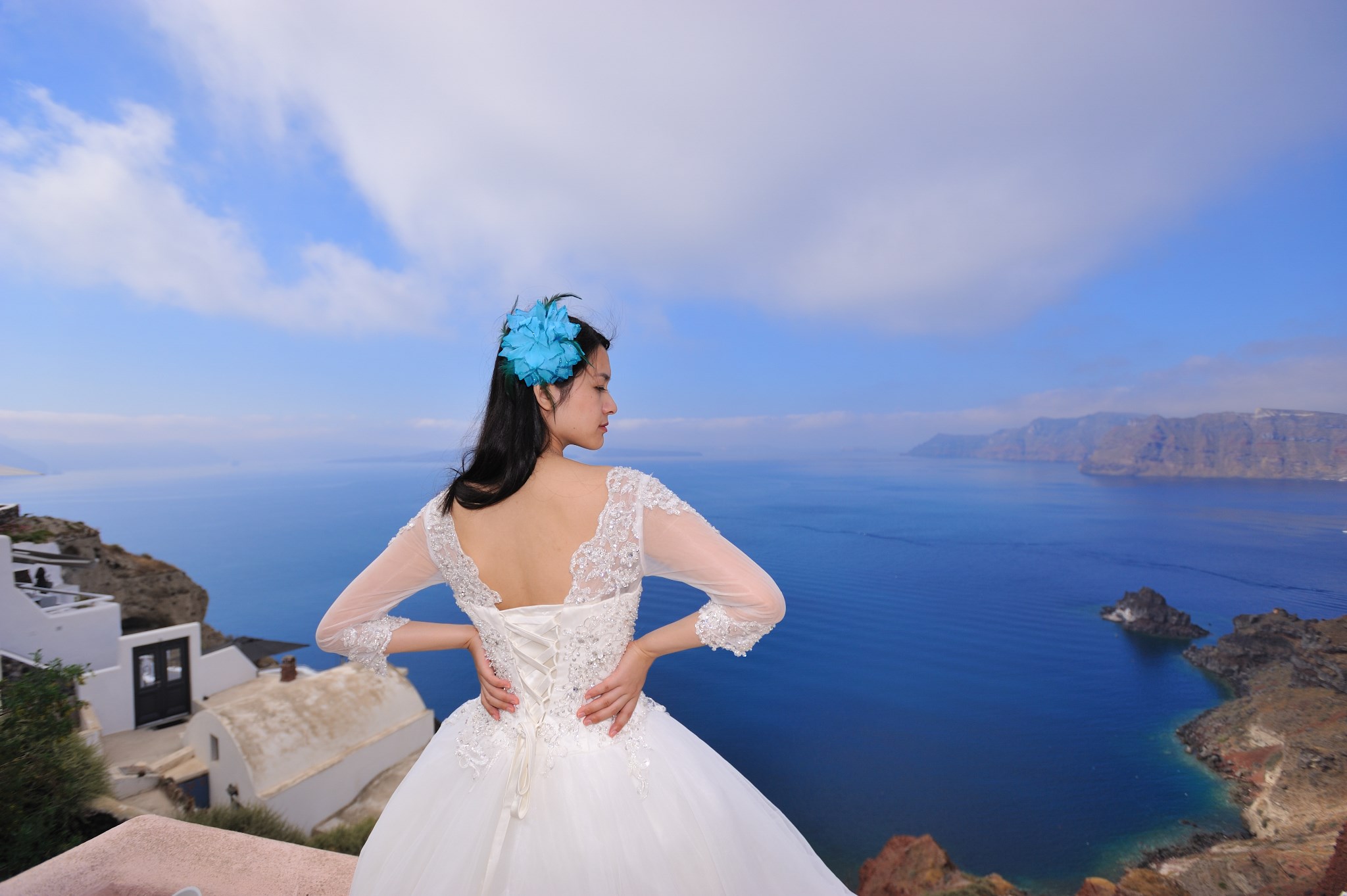 希腊婚纱_迪丽热巴希腊婚纱图片(2)