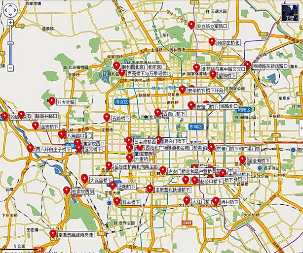 【7月20日北京暴雨】北京暴雨积水点分布图 