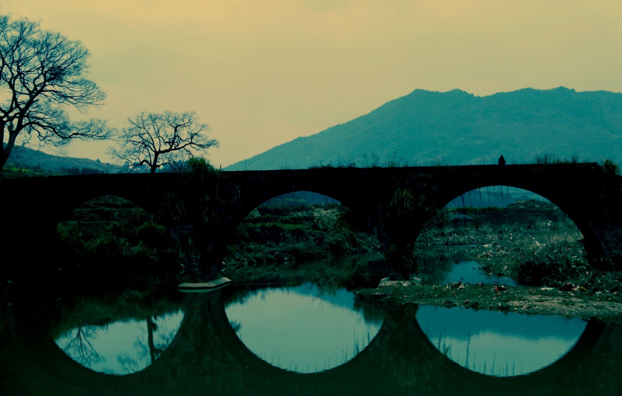 广东乐昌黄圃镇应山古桥古村风光