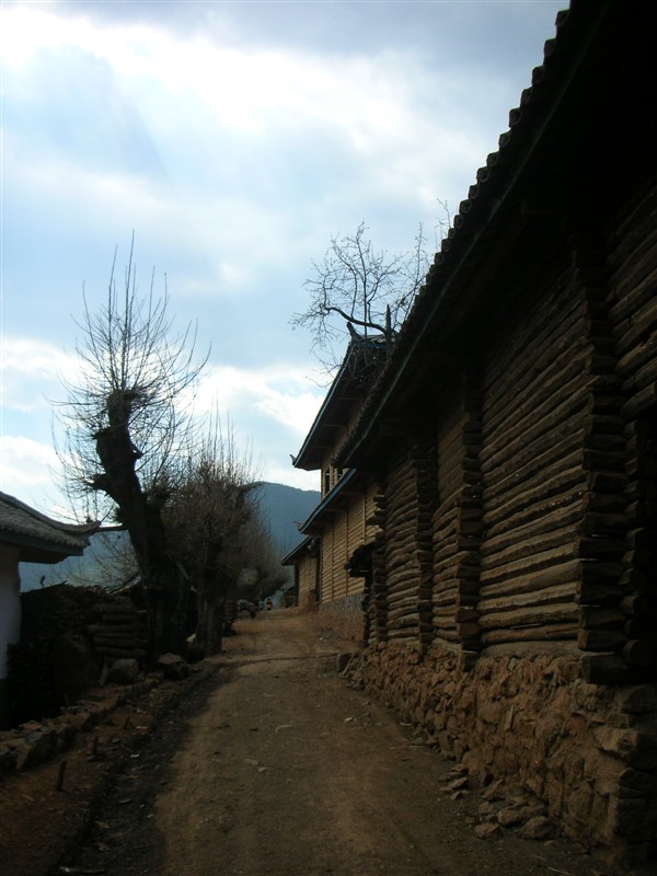 "竹地村"的村落0202接我们去三甲家的小面包车早早的来到客栈等候