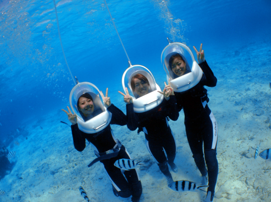 冲绳岛 超人气体验活动 恩纳村 美丽海底漫步之旅(不会游泳也可参加喔