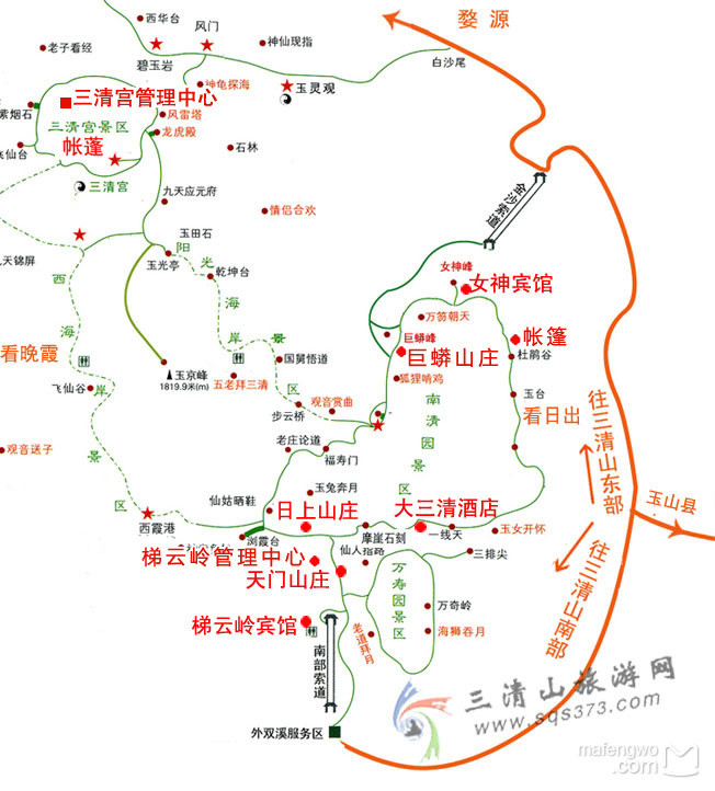 用图说话三清山游览线路图助你更好的规划线路
