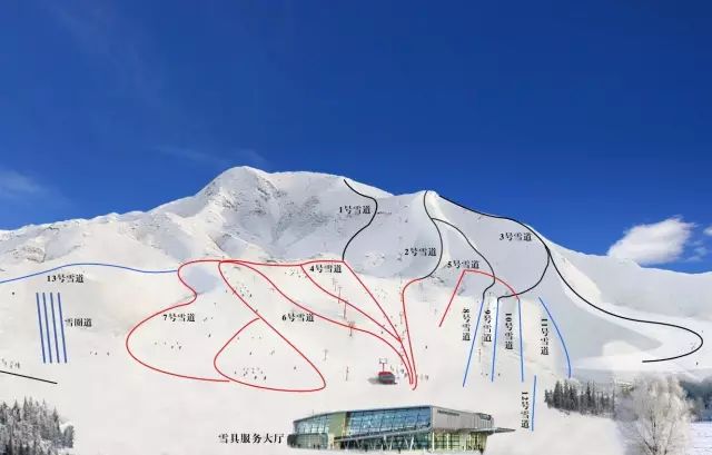 将军山滑雪场雪道介绍图片