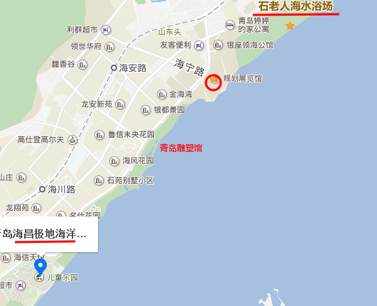 青岛海滨木栈道地图图片