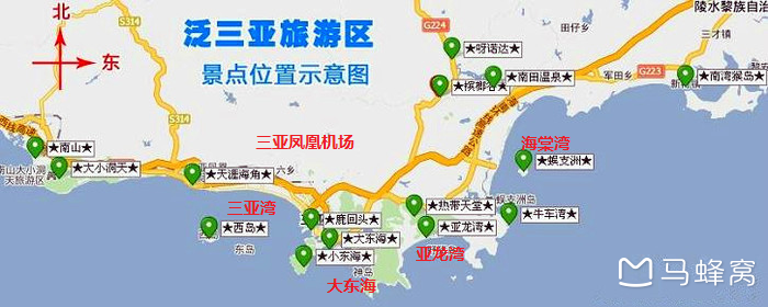 三亚机场离哪个湾最近