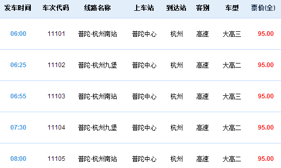 普陀山有直接到杭州萧山机场的大巴嘛?