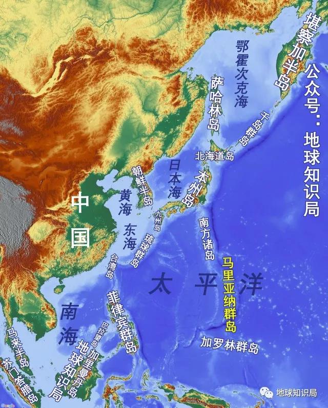 太平洋地图高清中文版图片