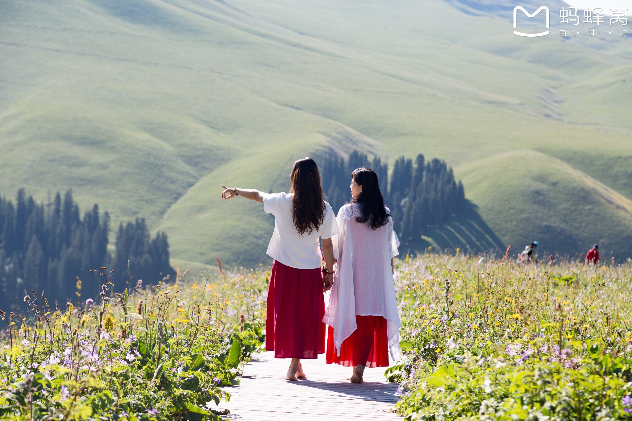 潇洒走在新疆深藏山中看风景，亲吻那花香醉美...