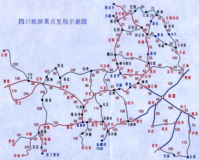 四川景点地图(图片