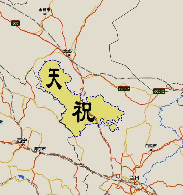 天祝县华藏寺镇地图图片