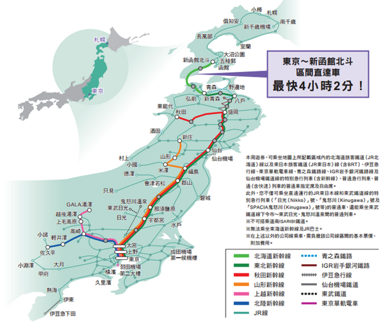 日本jrpass东日本南北海道14天任选6天 铁路周游券(顺丰包邮)