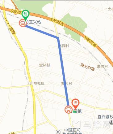 江苏宜兴动车站到丁山镇怎么走?