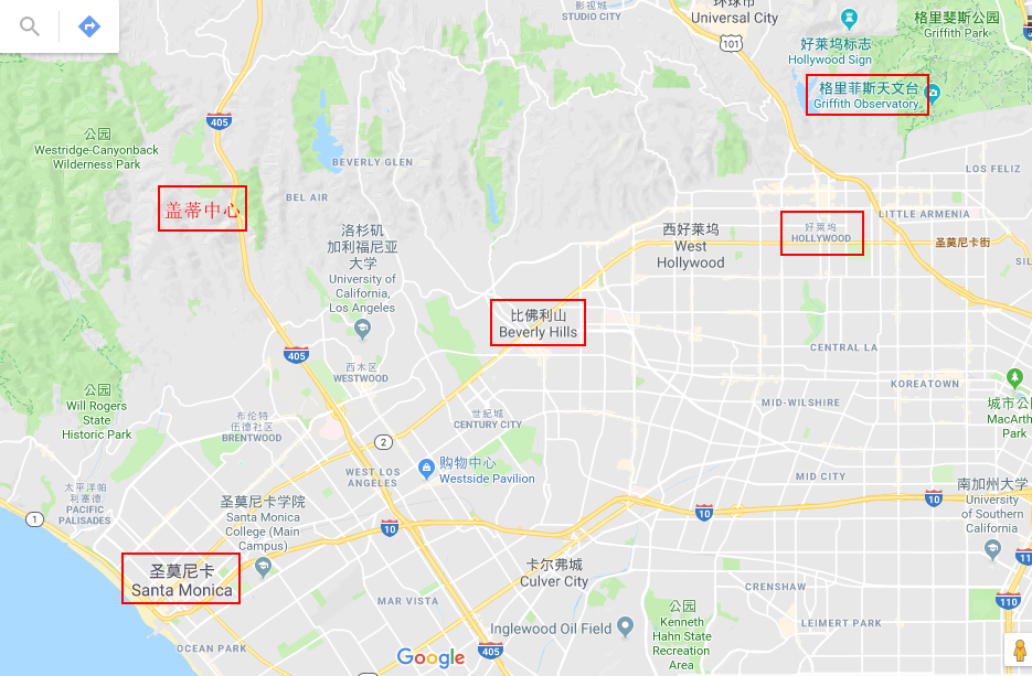 洛杉矶比弗利山庄地图图片