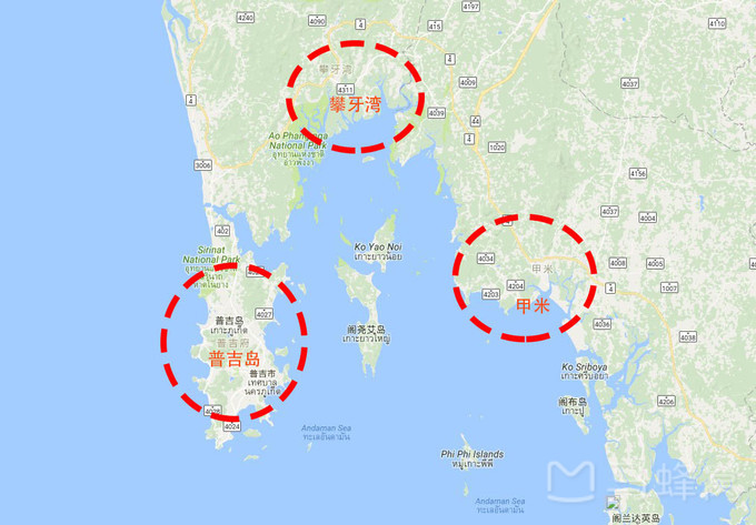                :地图中的甲米.