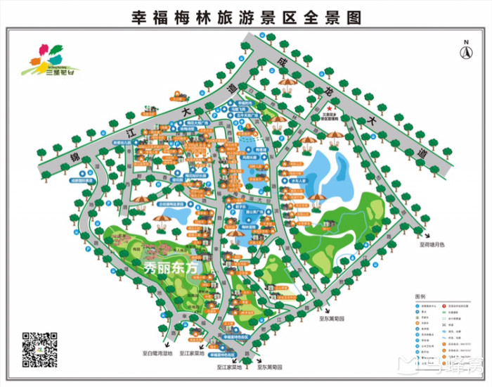 想去成都三圣花乡玩,求一张三圣乡的景区地图