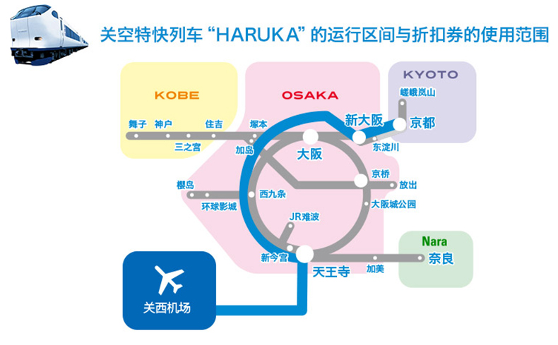 暑期大促日本jrpass西日本特急haruka铁路劵关西机场往返京都天王寺新