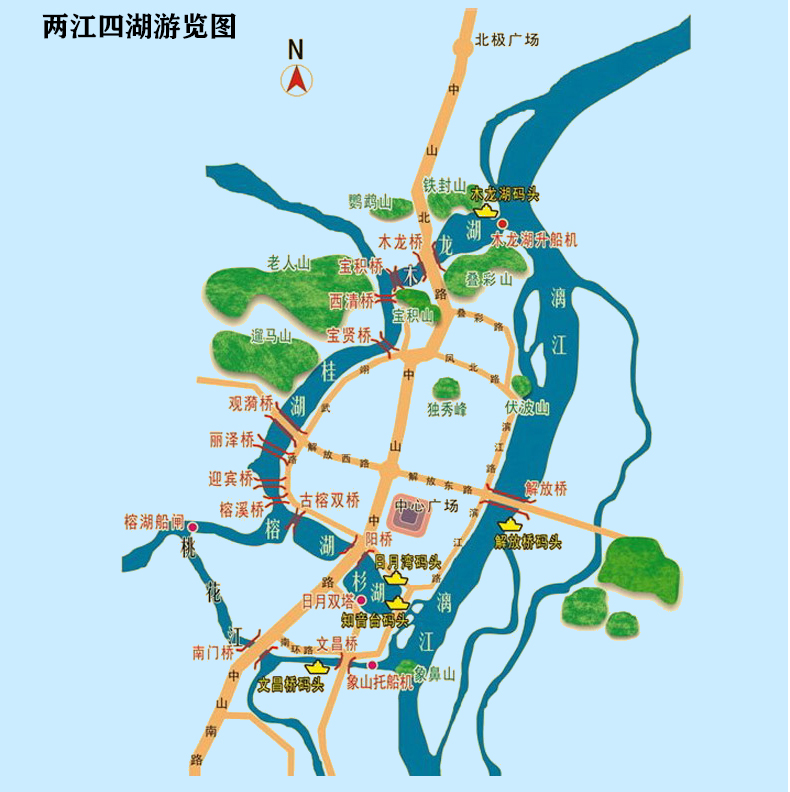 桂林夜游两江四湖夜游四湖船票黄金船期桂林两江四湖景区一江四湖游船