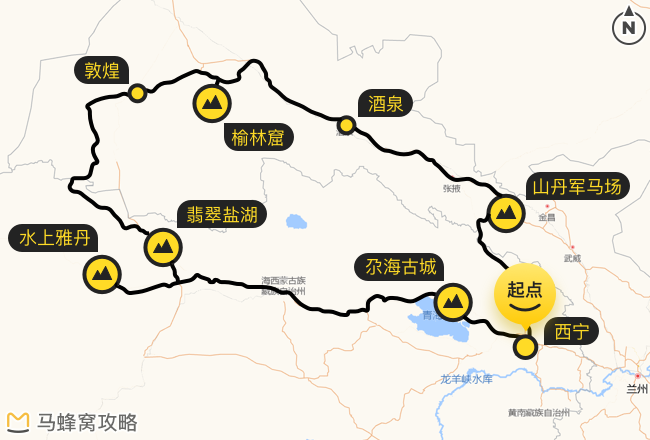                :青海自驾路线图