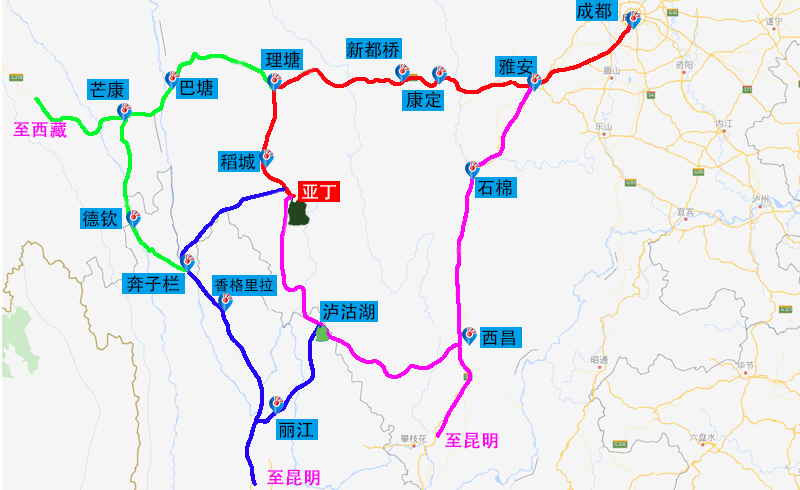 可以选择乘坐班车到稻城,然后拼车前往香格里拉镇亚丁景区