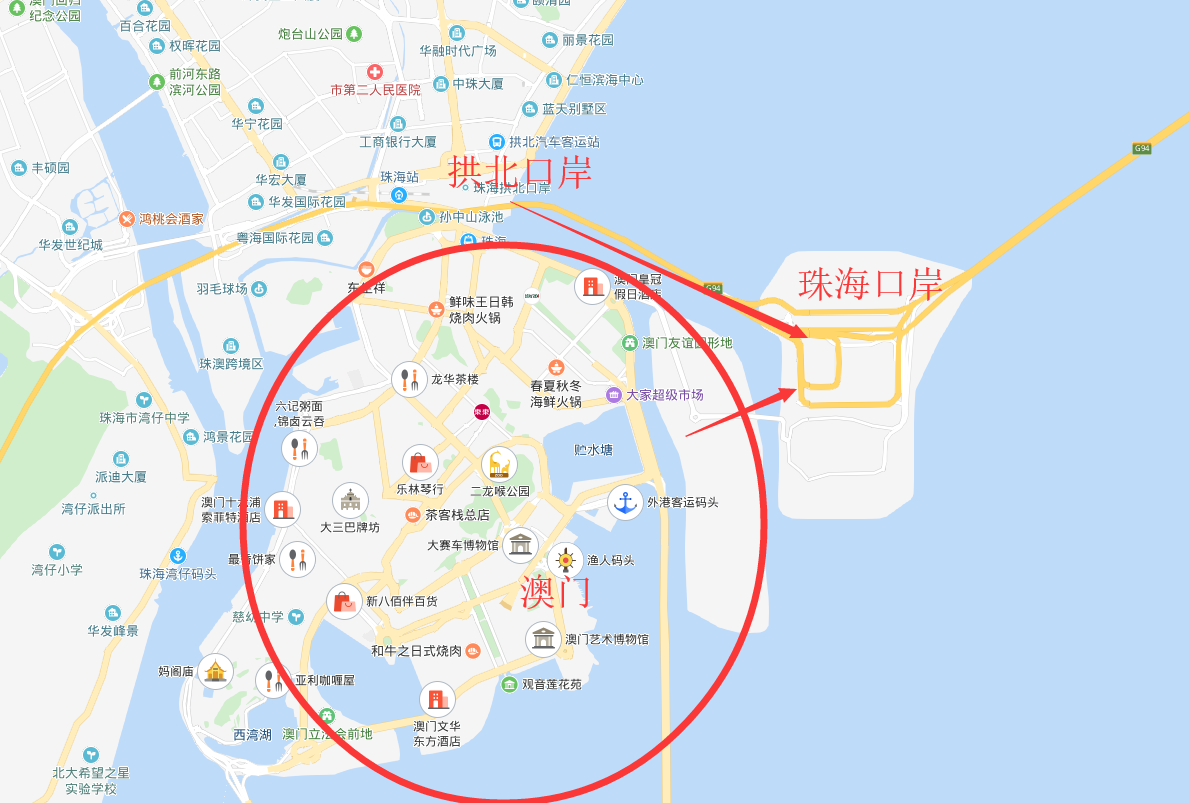 港珠澳大桥珠海口岸和拱北口岸是一个地方吗?