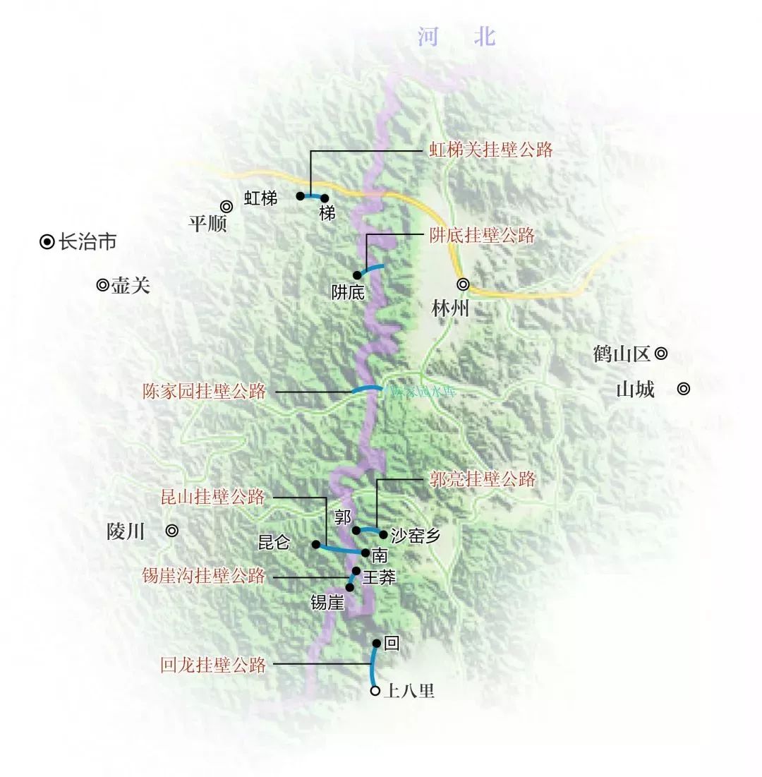 幽州村挂壁公路路线图图片