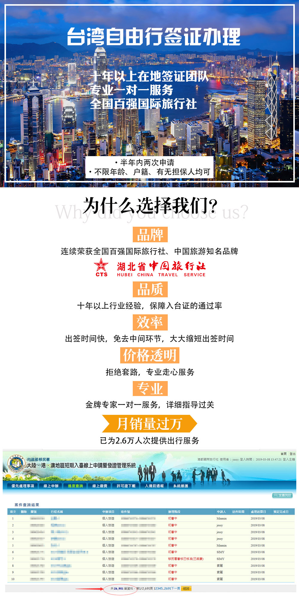 中国台湾单次旅游入台证(无套路价/免财力/加急/简化材料/赠保险/免填表免联系人/自由行入台证)