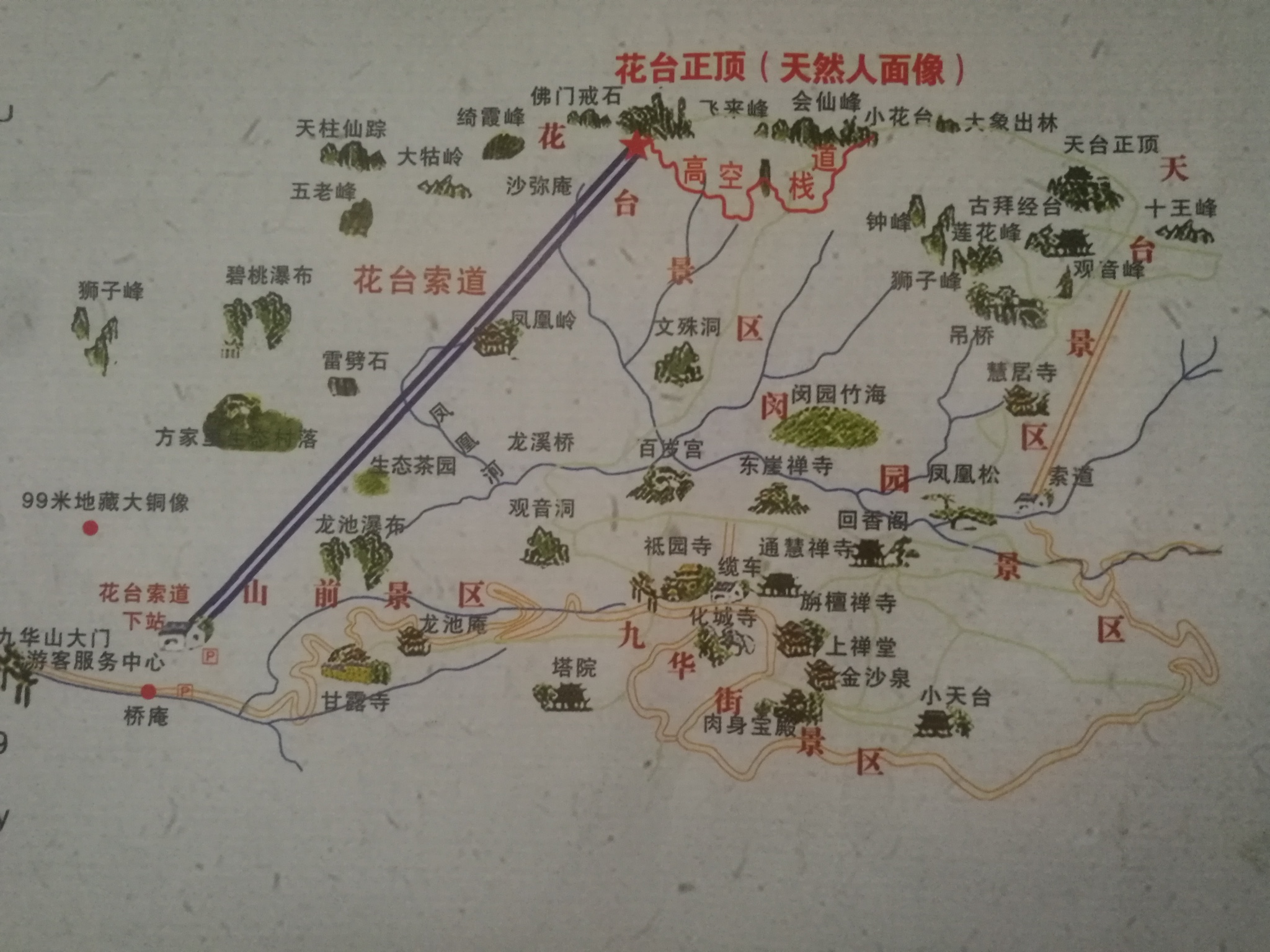九华山寺庙地图图片