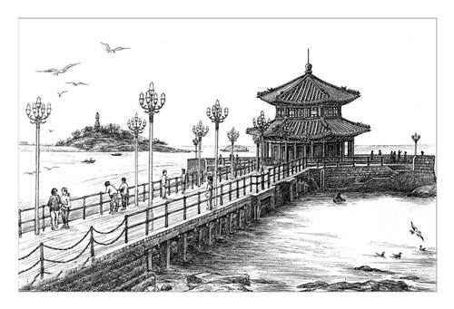 青岛一日游栈桥天主教堂八大关电视塔五四广场鲁迅公园海底世界