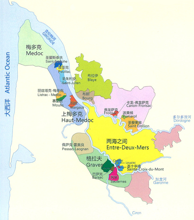 波尔多地图中文版图片