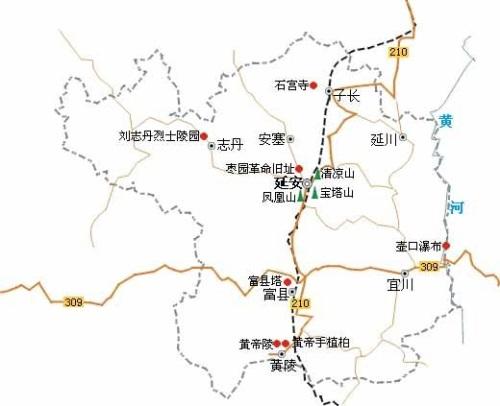 延安杨家岭地图图片