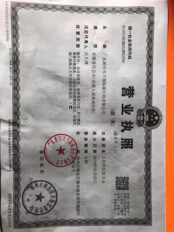  广东游行天下国际旅行社有限公司