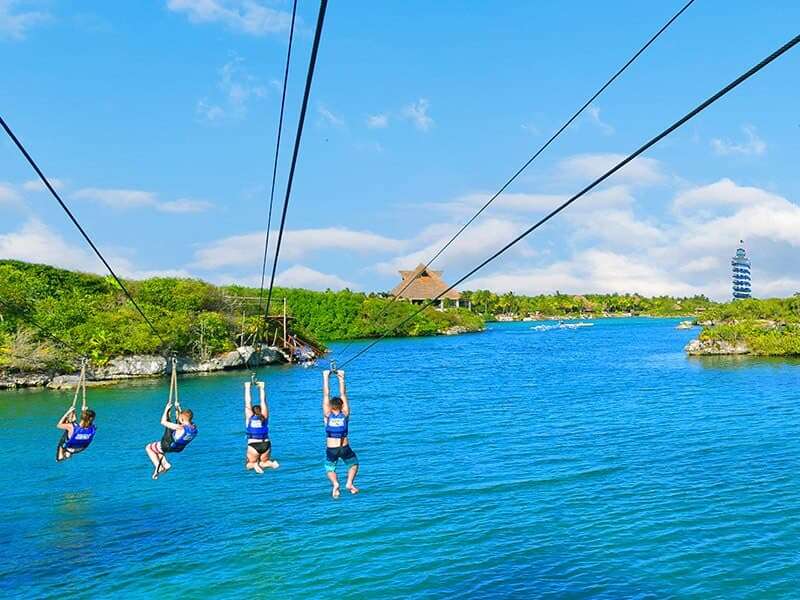 坎昆xel-ha谢哈浮潜公园门票(自助餐 无限浮潜 水上滑索 儿童公园 可