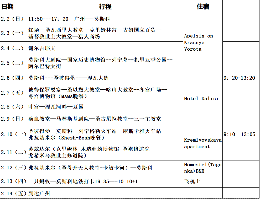 俄羅斯自助遊攻略