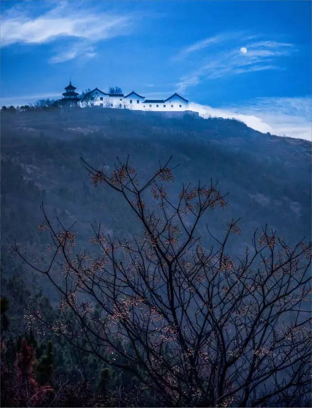 巢城无处不飞花巢湖城东,旗鼓两山相望是一处看景地凌晨登旗山,及山腰
