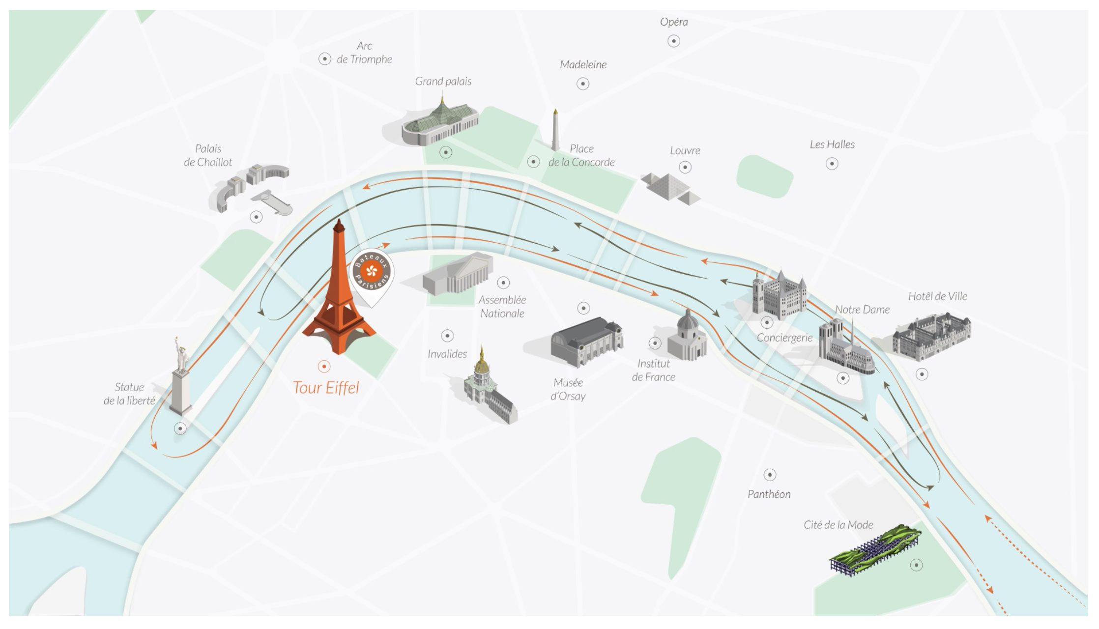 法国巴黎塞纳河1小时游船票电子票含电子讲解器