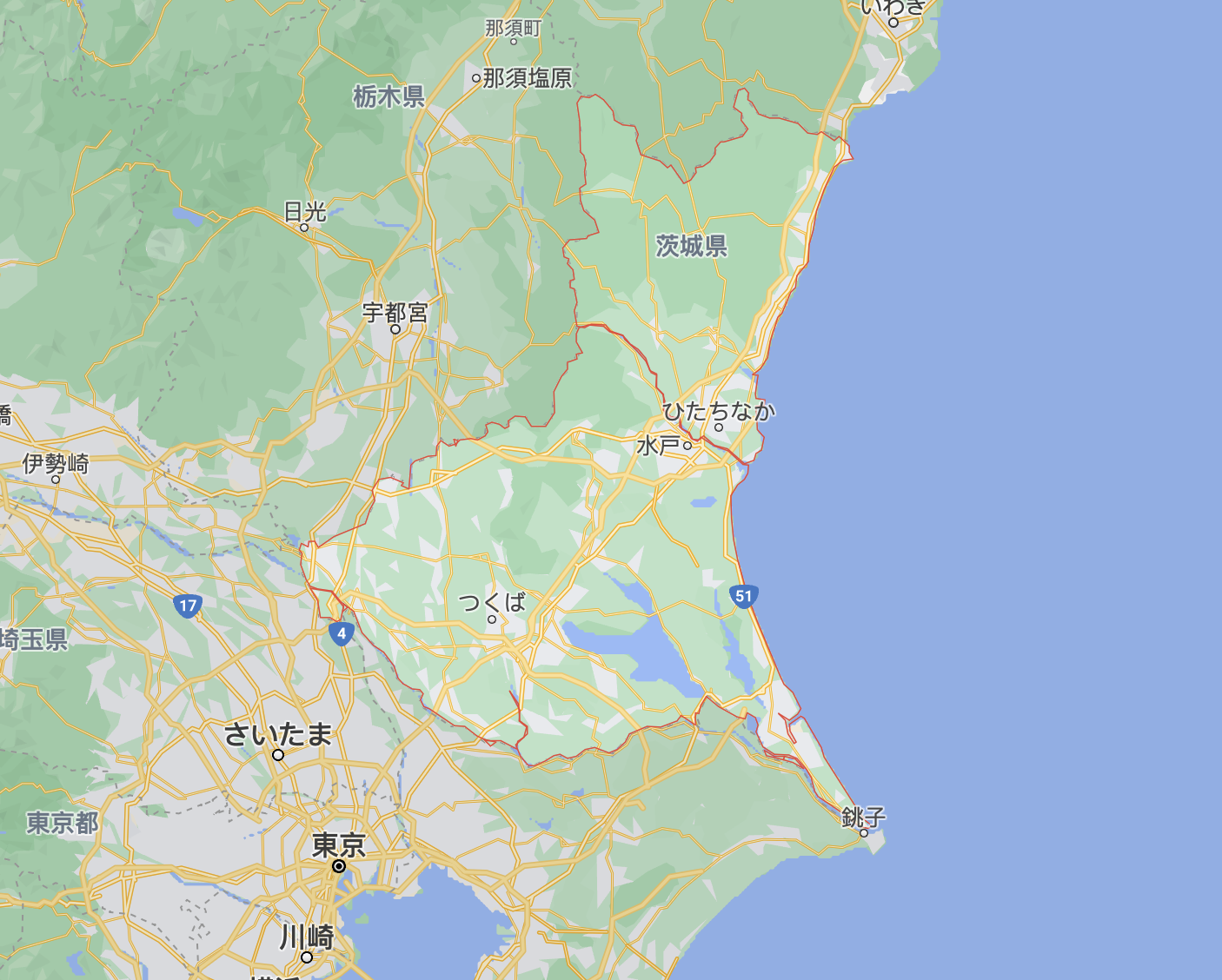 日本茨城县卫星地图图片