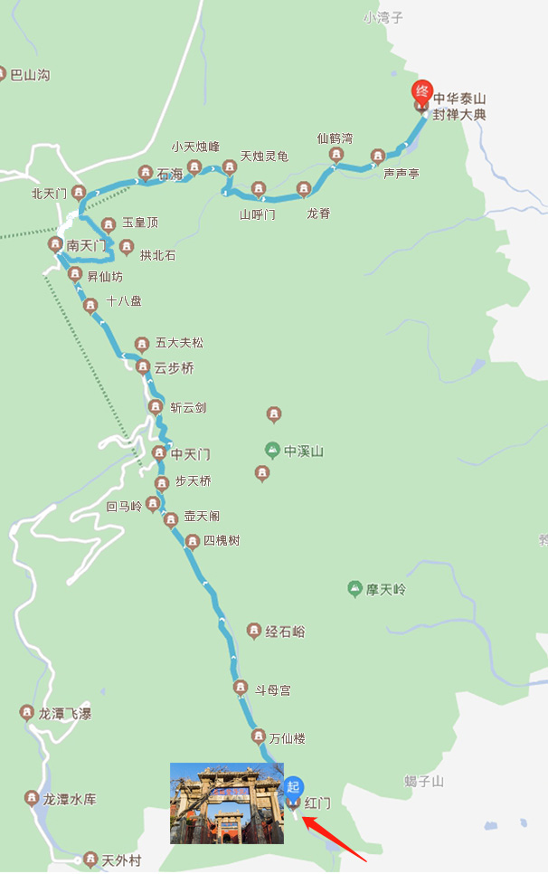 一个人的自虐徒步登泰山,红门上山--天烛峰下山