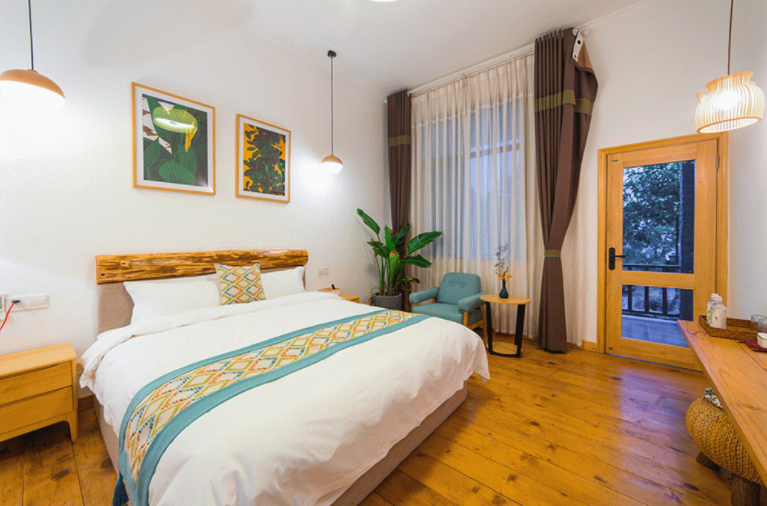 眉山盘桓小筑民宿2天1晚2大2小早餐正餐下午茶不限时机麻免费采尝应季